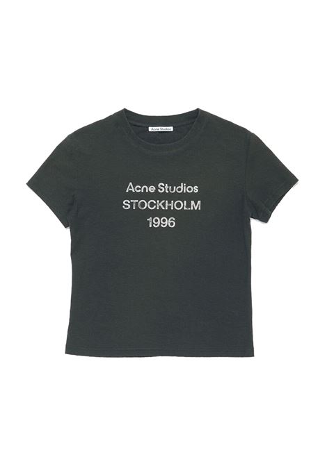 t-shirt logo unisex nero sbiadito ACNE STUDIOS | CL0395BM0